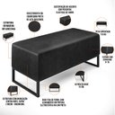 Ver imagem 4 de Puff Decorativo Sala de Estar Cléo W01 Base De Ferro 90 cm Couríssimo Preto - Lyam Decor