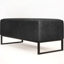 Ver imagem 6 de Puff Decorativo Sala de Estar Cléo W01 Base De Ferro 90 cm Couríssimo Preto - Lyam Decor