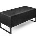 Ver imagem 1 de Puff Decorativo Sala de Estar Cléo W01 Base De Ferro 90 cm Couríssimo Preto - Lyam Decor