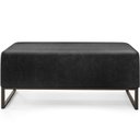 Ver imagem 3 de Puff Decorativo Sala de Estar Cléo W01 Base De Ferro 90 cm Couríssimo Preto - Lyam Decor