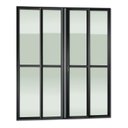 Ver imagem 3 de Porta de Correr 4 Folhas Moveis 210 X 200 Elite com Fechadura Tetra Vidro Liso