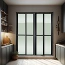 Ver imagem 1 de Porta de Correr 4 Folhas Moveis 210 x 240 Elite com Fechadura Tetra Vidro Liso Preto Brimak