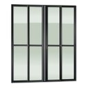 Ver imagem 3 de Porta de Correr 4 Folhas Moveis 210 x 240 Elite com Fechadura Tetra Vidro Liso Preto Brimak