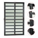 Ver imagem 2 de Porta de Correr com Travessas 2 Folhas Moveis 210 x 120 Elite com Fechadura Tetra Vidro Liso Preto Brimak