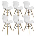 Ver imagem 1 de Kit 6 Banquetas Slim Eiffel Wood Estofada