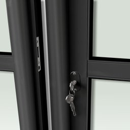 Porta de Correr com Travessas 4 Folhas Moveis 210 X 200 Elite com Fechadura Tetra Vidro Liso - 6