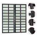 Ver imagem 2 de Porta de Correr com Travessas 4 Folhas Moveis 210 x 240 Elite com Fechadura Tetra Vidro Liso Preto Brimak