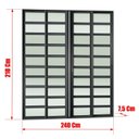 Ver mais imagens de Porta de Correr com Travessas 4 Folhas Moveis 210 x 240 Elite com Fechadura Tetra Vidro Liso Preto Brimak