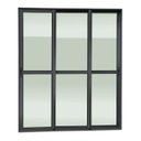 Ver imagem 3 de Porta de Correr 3 Folhas Moveis Sequenciais 210 x 120 Elite com Fecho Automático Vidro Liso Preto Brimak