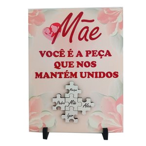 Porta Retrato Azulejo Presente Dias Das Mães Flores Rosas Exclusivo 1 5 X 20 Cm Coleção Tea & Amor a