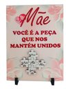 Ver imagem 1 de Porta Retrato Azulejo Presente Dias Das Mães Flores Rosas Exclusivo 1 5 X 20 Cm Coleção Tea & Amor a