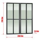 Ver mais imagens de Porta de Correr 4 Folhas Moveis 210 X 200 Elite com Fecho Automático Vidro Liso