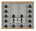 Ver mais imagens de Guarda-Roupa 8 Portas 4 Gavetas Paris Bege/Cinamomo/Off White