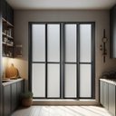 Ver imagem 1 de Porta de Correr 4 Folhas Moveis 210 x 240 Elite com Fecho Automático Vidro Liso Preto Brimak