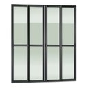 Ver imagem 3 de Porta de Correr 4 Folhas Moveis 210 x 240 Elite com Fecho Automático Vidro Liso Preto Brimak