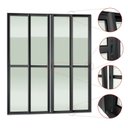 Ver imagem 2 de Porta de Correr 4 Folhas Moveis 210 x 240 Elite com Fecho Automático Vidro Liso Preto Brimak