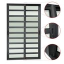 Ver imagem 2 de Porta de Correr com Travessas 2 Folhas Moveis 210 x 120 Elite com Fecho Automático Vidro Liso Preto