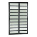 Ver imagem 3 de Porta de Correr com Travessas 2 Folhas Moveis 210 x 120 Elite com Fecho Automático Vidro Liso Preto