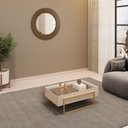 Ver imagem 1 de Mesa de Centro com Tampo Espelhado e Pés Dourados Dj Móveis Kika Off White