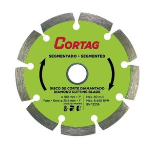 Disco de Corte Diamantado e Segmentado 180mm - Cortag