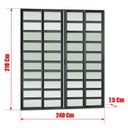 Ver mais imagens de Porta de Correr com Travessas 4 Folhas Moveis 210 x 240 Elite com Fecho Automático Vidro Liso Preto Brimak