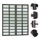 Ver imagem 2 de Porta de Correr com Travessas 4 Folhas Moveis 210 x 240 Elite com Fecho Automático Vidro Liso Preto Brimak