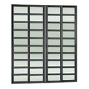 Ver imagem 3 de Porta de Correr com Travessas 4 Folhas Moveis 210 x 240 Elite com Fecho Automático Vidro Liso Preto Brimak