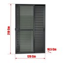 Ver mais imagens de Porta de Correr Venez. 3 Folhas Moveis 210 x 120 Elite com Fechadura Tetra Vidro Liso Preto Brimak