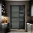 Ver imagem 1 de Porta de Correr Venez. 3 Folhas Moveis 210 x 120 Elite com Fechadura Tetra Vidro Liso Preto Brimak