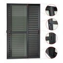 Ver imagem 2 de Porta de Correr Venez. 3 Folhas Moveis 210 x 120 Elite com Fechadura Tetra Vidro Liso Preto Brimak