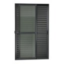 Ver imagem 3 de Porta de Correr Venez. 3 Folhas Moveis 210 x 120 Elite com Fechadura Tetra Vidro Liso Preto Brimak
