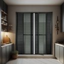Ver imagem 1 de Porta de Correr Venez. 6 Folhas Moveis 210 x 240 Elite com Fechadura Tetra Vidro Liso Preto Brimak