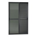 Ver imagem 3 de Porta de Correr Venez. 3 Folhas Moveis 210 x 120 Elite com Fecho Automático Vidro Liso Preto Brimak