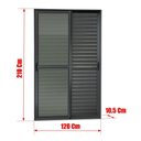Ver imagem 7 de Porta de Correr Venez. 3 Folhas Moveis 210 x 120 Elite com Fecho Automático Vidro Liso Preto Brimak