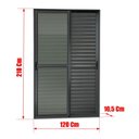 Ver imagem 7 de Porta de Correr Venez. 3 Folhas Moveis 210 X 120 Elite com Fecho Automático Vidro Liso