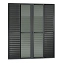Ver imagem 3 de Porta de Correr Venez. 6 Folhas Moveis 210 x 240 Elite com Fecho Automático Vidro Liso Preto Brimak