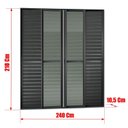 Ver mais imagens de Porta de Correr Venez. 6 Folhas Moveis 210 x 240 Elite com Fecho Automático Vidro Liso Preto Brimak