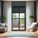 Ver imagem 1 de Porta de Correr com Persiana integrada 2 Folhas Móveis 220 X 120 Elite com Fecho Automático Vidro Liso Brimak