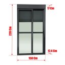 Ver mais imagens de Porta de Correr com Persiana integrada 2 Folhas Móveis 220 X 120 Elite com Fecho Automático Vidro Liso Brimak