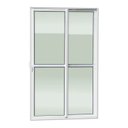 Ver imagem 3 de Porta de Correr 2 Folhas Moveis 210 x 120 Elite com Fechadura Tetra Vidro Liso Branco Brimak