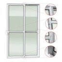 Ver imagem 2 de Porta de Correr 2 Folhas Moveis 210 x 120 Elite com Fechadura Tetra Vidro Liso Branco Brimak