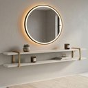 Ver imagem 1 de Prateleira Suspensa Multiuso MDF e Metal 218cm Luna com Dourado Casa Lar Shop