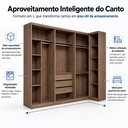 Ver imagem 4 de Guarda-Roupa Modulado Dallas 6 Portas 3 Gavetas com Cabideiros
