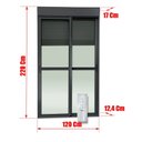 Ver mais imagens de Porta de Correr com Persiana integrada 2 Folhas Móveis 220 X 200 Elite com Fecho Automático Vidro Liso Brimak