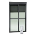 Ver imagem 3 de Porta de Correr com Persiana integrada com Motor e Controle Remoto 2 Folhas Móveis 220 X 120 Elite com Fecho Automático Vidro Liso Brimak