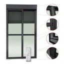 Ver imagem 2 de Porta de Correr em Alumínio com Persiana Motorizada 2 Folhas Vidro Incolor 220x150 Elite Brimak Preto