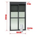 Ver mais imagens de Porta de Correr em Alumínio com Persiana Motorizada 2 Folhas Vidro Incolor 220x150 Elite Brimak Preto
