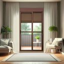 Ver imagem 1 de Porta de Correr com Persiana integrada 2 Folhas Móveis 220 X 120 Elite com Fecho Automático Vidro Liso Brimak