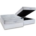 Ver imagem 1 de Cama Box Baú Casal: Colchão Molas Ortobom Superpocket Freedom Viscobase Courano White(138x188)