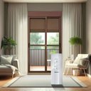 Ver imagem 1 de Porta de Correr com Persiana integrada com Motor e Controle Remoto 2 Folhas Móveis 220 X 150 Elite com Fecho Automático Vidro Liso Brimak